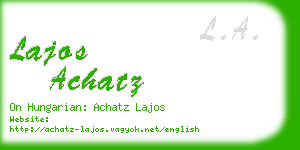 lajos achatz business card